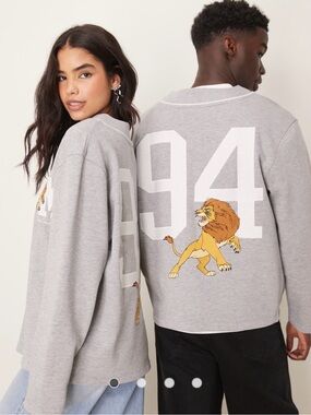 Disney ASOS DESIGN unisex oversized Y neck sweatshirt The Lion King Size S